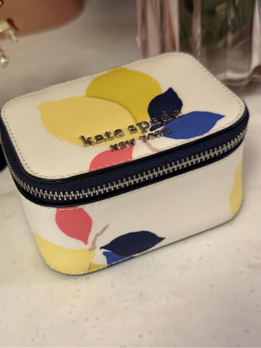 Kate Spade-Cameron Lemon 🍋 Zest Jewelry Holder-Case 💙